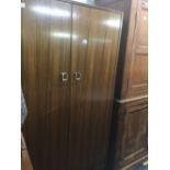 FITTED G-PLAN TEAK DOUBLE WARDROBE WITH ADJUSTABLE SHELVING,