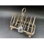 VICTORIAN STERLING SILVER 6 DIVISION TOAST RACK, LONDON 1851 BY SH & DC,