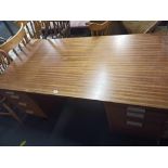 PEAK TWIN PEDESTAL OFFICE DESK WITH 5 DRAWERS,