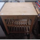 WOODEN 3 DRAWER HOSTESS TROLLEY,