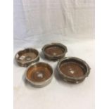 4 X OLD SHEFFIELD PLATED WINE COASTERS