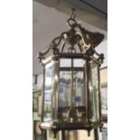 BRASS & GLASS CEILING LANTERN