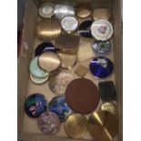 CARTON WITH MAINLY GOLD COLOURED POWDER COMPACTS