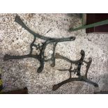 2 MODERN CAST IRON BENCH ENDS