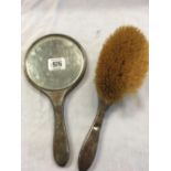 SILVER BACKED HAND MIRROR & CLOTHES BRUSH