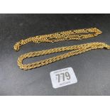 TWO YELLOW METAL NECKLACES