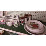 SHELF OF ROYAL WORCESTERSHIRE CHINAWARE & PORTMEIRION