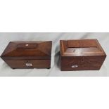 2 MAHOGANY TEA CADDIES