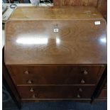 FLAME VENEERED BUREAU CHEST