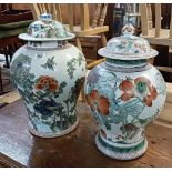 2 ORIENTAL JARDINIERE & LIDS