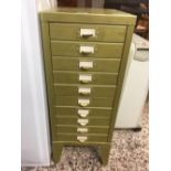 METAL HAND PAINTED 10 DRAWER FILING CABINET