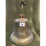 MODERN BRASS DECORATIVE BELL, MARKED TITANIC 1912,