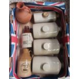 BOX CONTAINING 4 STONE HOT WATER BOTTLES,