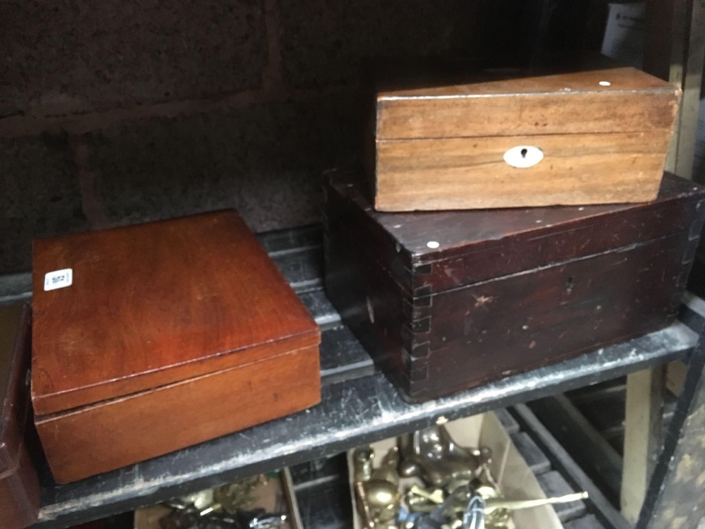 SHELF OF MISC WOODEN BOXES - Image 3 of 3