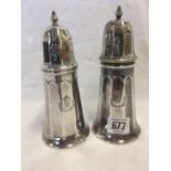 PAIR OF RAF SILVER PLATED CASTERS