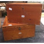 2 WOODEN DOCUMENT BOXES