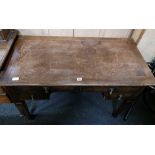 OAK LEATHER TOP DESK WITH DRAWERS