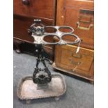 BLACK CAST IRON UMBRELLA STICK STAND,