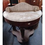 MARBLE TOP HALF MOON WASH STAND