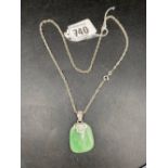 JADEITE SILVER PENDANT & CHAIN