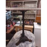 ROUND MARBLE TABLE ON CAST IRON TRIPOD