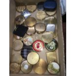 CARTON OF MISC GOLD COLOURED POWDER COMPACTS