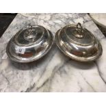 PAIR OF OVAL ENTREE DISHES