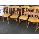 SET OF 4 PINE KITCHEN CHAIRS