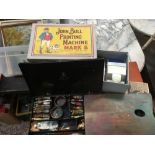 JOHN BULL PRINTING MACHINE MK V & A ROWNEY TILE PAINT SET IN METAL CASE