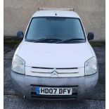 CITROEN BERLINGO 600 HDI ENTER 92, WHITE, VAN REG: HD07 DFV, MILEAGE : 100,791 - 1560CC.