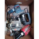 CARTON WITH BLACK & DECKER JIG SAW, BOSCH SANDER,