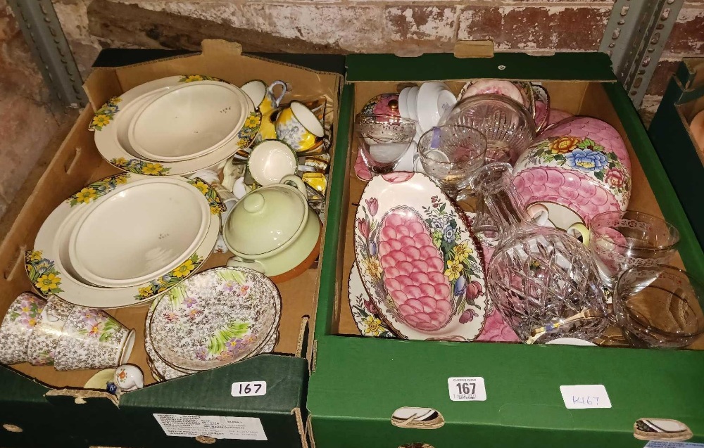 2 CARTONS OF MIXED CHINA & GLASS INCL;