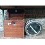 2 VINTAGE WOOD CASED PIGEON RACE CLOCKS FOR SPARE PARTS