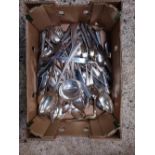 2 CARTONS OF MISC PLATED CUTLERY & HOLLOW WARE