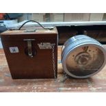 VINTAGE WOOD CASED PIGEON RACE CLOCK,