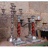 2 METAL CANDELABRA'S,