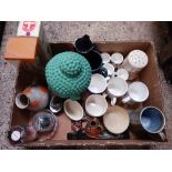 3 CARTONS OF MISC CHINA, PLATES, CUPS, MUGS,