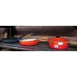 3 LE CREUSET FRYING PANS,