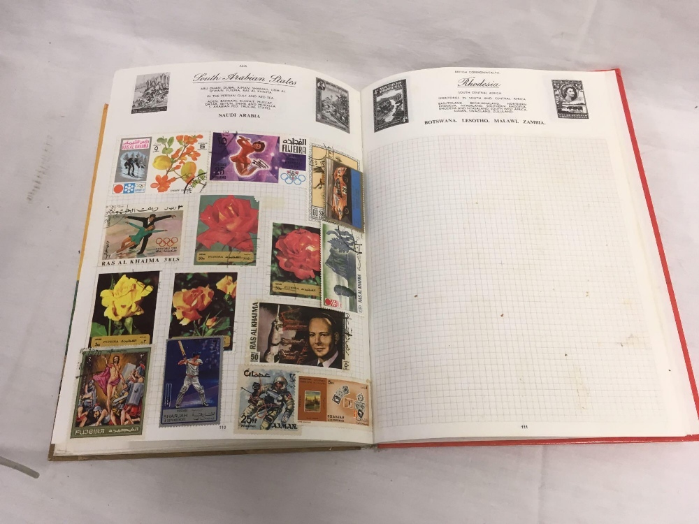 STAMP ALBUM WITH OTHER LOOSE STAMPS, BOXED SET OF UNICORN DARTS, TUB OF LENSES, - Image 5 of 5