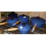 5 DIFFERENT SIZE LE CREUSET CAST IRON SAUCEPANS