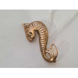 A 9ct FISH BROOCH, 3.