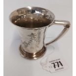 A SILVER CHRISTENING MUG