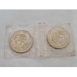2 X MEXICAN SILVER COINS - 1968 OLYMPIC GAMES