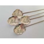 SET OF 4 SILVER STRAW SPOONS