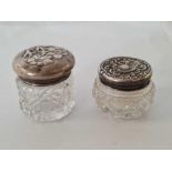 TWO SILVER MOUNTED JARS 1904 & 1908