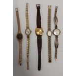 FIVE VARIOUS WRIST WATCHES