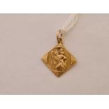 9ct ST CHRISTOPHER CHARM, 1.