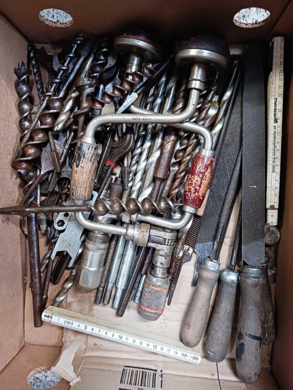 CARTON WITH MISC DRILL BITS & TOOLS