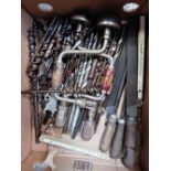CARTON WITH MISC DRILL BITS & TOOLS