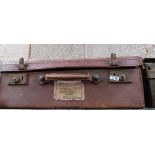 2 VINTAGE LEATHER SUITCASES